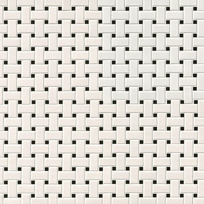 MSI White & Black Matte Basketweave Porcelain Mosaic Tile - Domino Collection