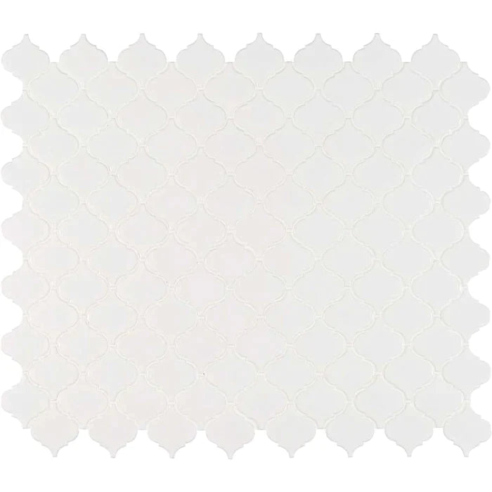 MSI White Arabesque Porcelain Backsplash Mosaic Tile - Domino Collection