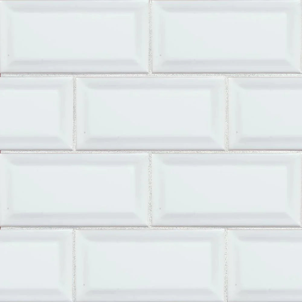 MSI White Glossy Ceramic Subway Tile - Domino Collection