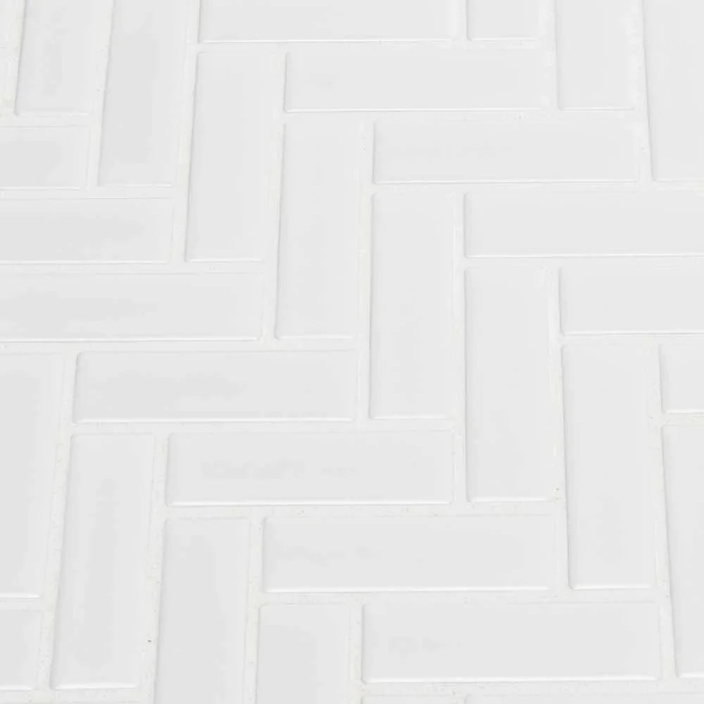 MSI White Glossy Herringbone Porcelain Backsplash Mosaic Tile - Domino Collection