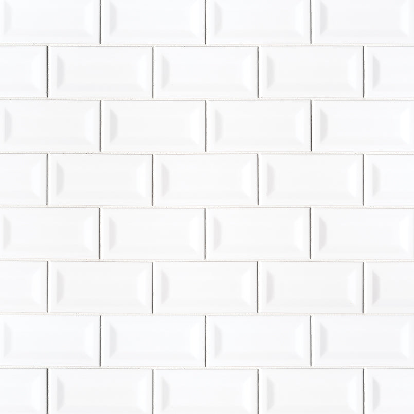 MSI White Glossy Ceramic Subway Tile - Domino Collection