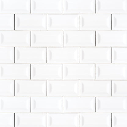 MSI White Glossy Ceramic Subway Tile - Domino Collection