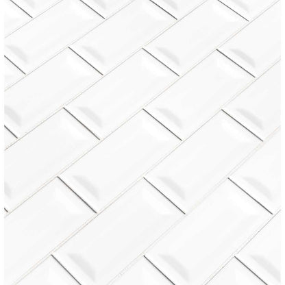 MSI White Glossy Ceramic Subway Tile - Domino Collection