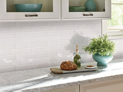 MSI White Porcelain Mosaic Subway Tile - Domino Collection