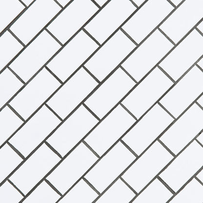 MSI White Porcelain Mosaic Subway Tile - Domino Collection