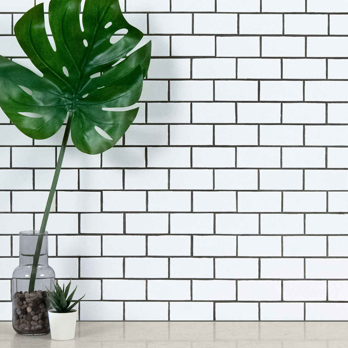 MSI White Porcelain Mosaic Subway Tile - Domino Collection