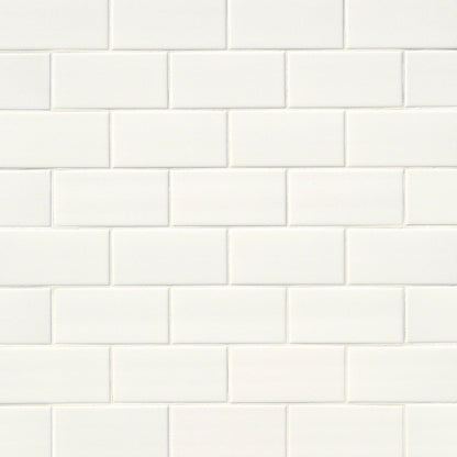 MSI White Glossy Ceramic Subway Tile - Domino Collection