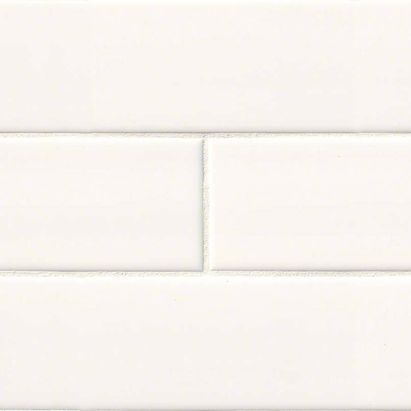 MSI White Glossy Ceramic Subway Tile - Domino Collection