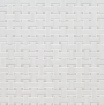 MSI White & Gray Matte Basketweave Porcelain Mosaic Tile - Domino Collection