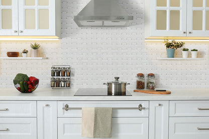 MSI White & Gray Matte Basketweave Porcelain Mosaic Tile - Domino Collection