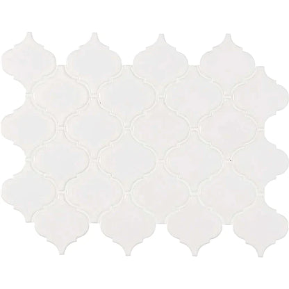 MSI White Arabesque Porcelain Backsplash Mosaic Tile - Domino Collection