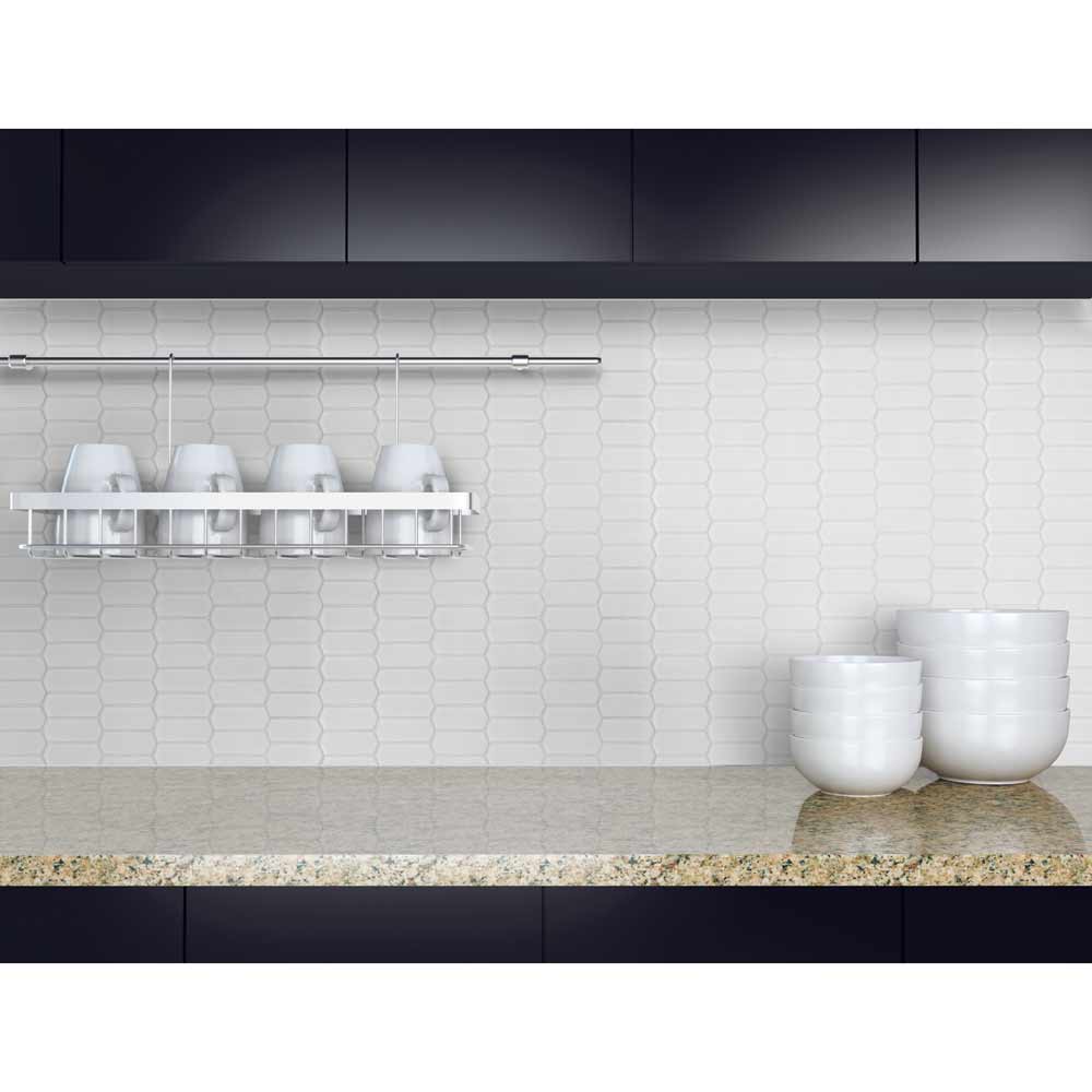 MSI White Picket Glossy Porcelain Backsplash Mosaic Tile - Domino Collection