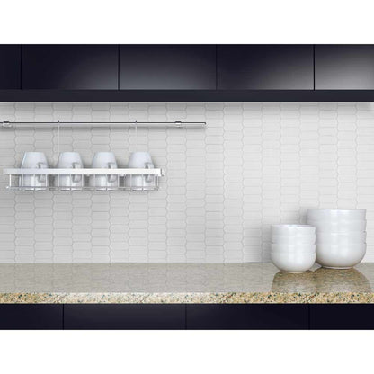 MSI White Picket Glossy Porcelain Backsplash Mosaic Tile - Domino Collection