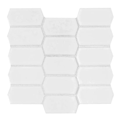 MSI White Picket Glossy Porcelain Backsplash Mosaic Tile - Domino Collection