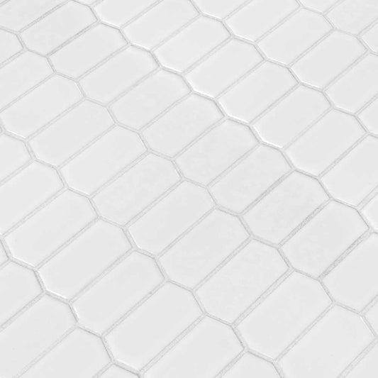 MSI White Picket Glossy Porcelain Backsplash Mosaic Tile - Domino Collection