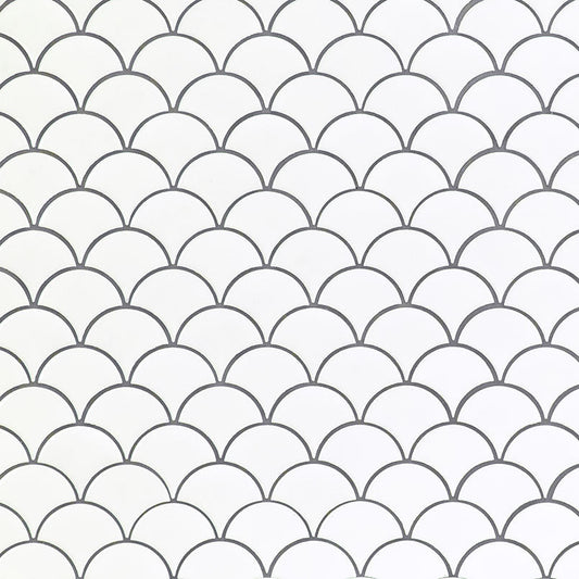 MSI White Glossy Scallop Porcelain Backsplash Mosaic Tile - Domino Collection