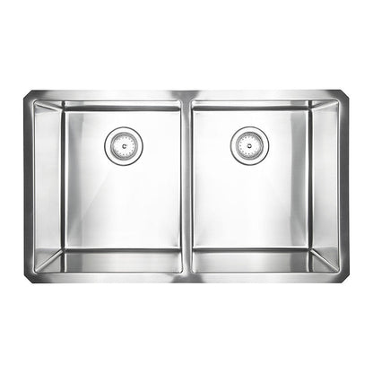 MSI doublebowl hand crafted stainless steel farmhouse sink SIN 16 DBLBWL WEL 5050 3219 top view