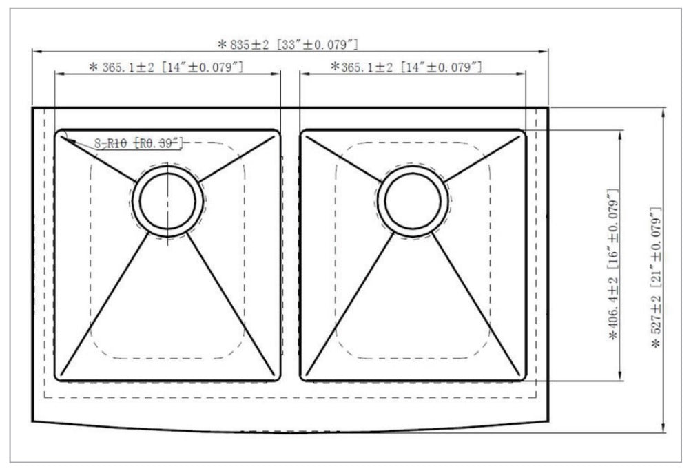 MSI doublebowl hand crafted stainless steel farmhouse sink SIN 16 DBWL WEL 5050 3321FSAF draw