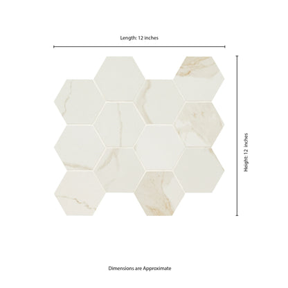 MSI Eden Calacatta Porcelain Mosaic Hexagon Wall and Floor Tile