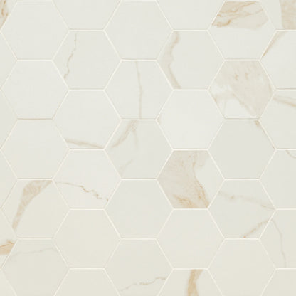 MSI Eden Calacatta Porcelain Mosaic Hexagon Wall and Floor Tile