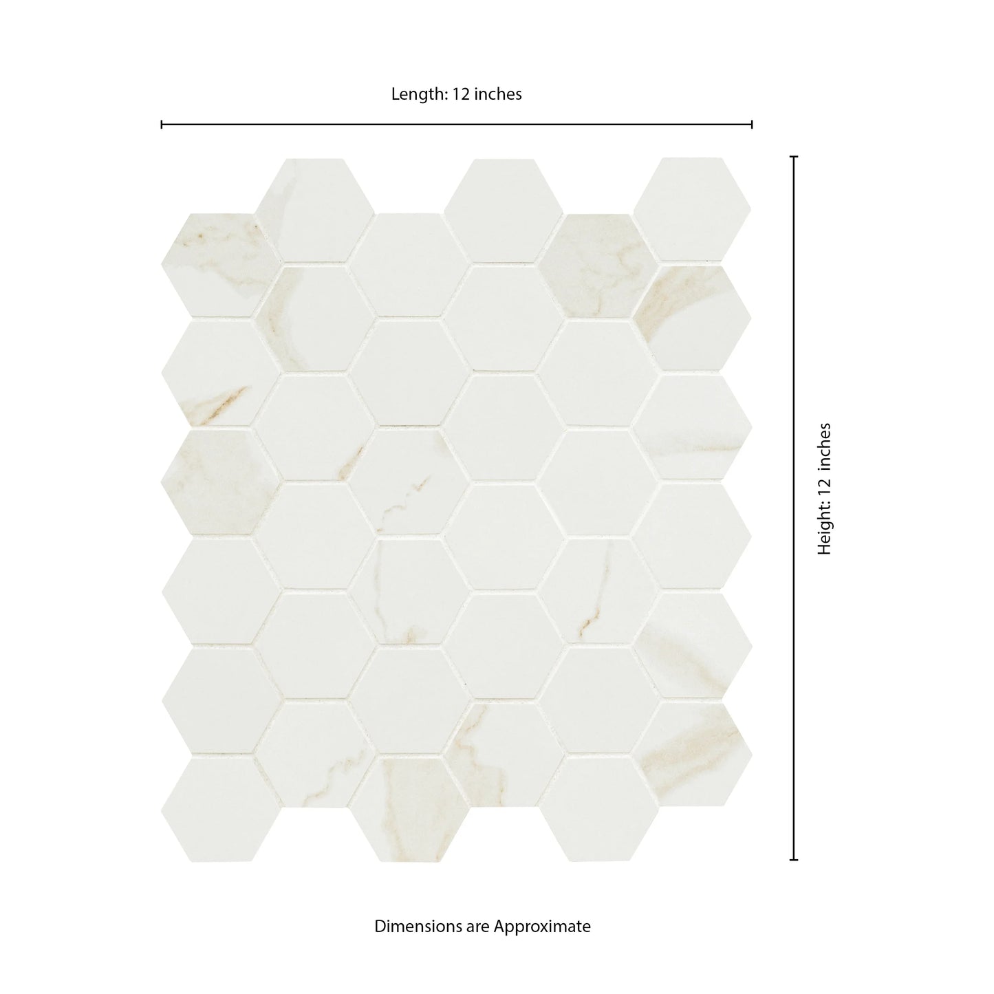 MSI Eden Calacatta Porcelain Mosaic Hexagon Wall and Floor Tile