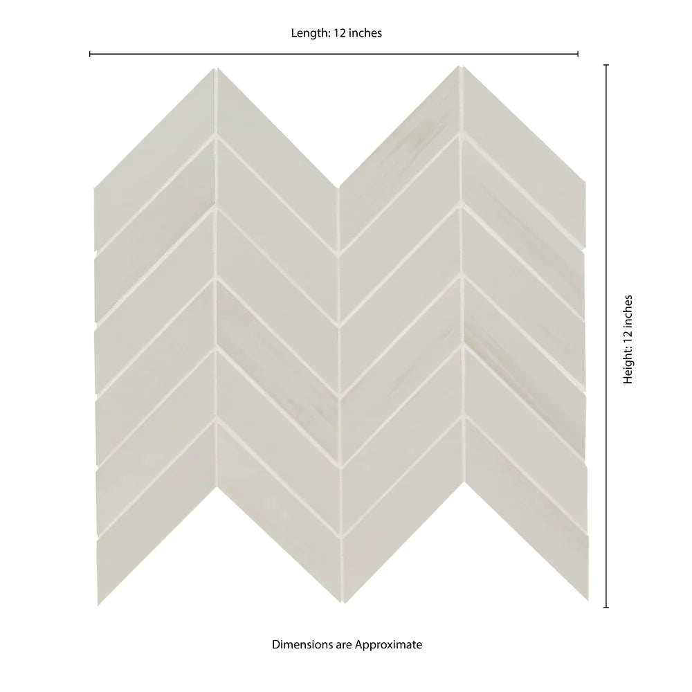 MSI Eden Dolomite Chevron Mosaic Porcelain Wall and Floor Tile