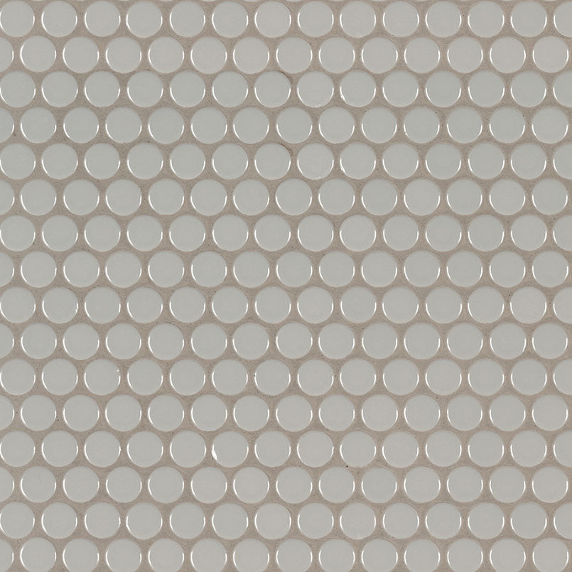 MSI Gray Glossy Penny Round Porcelain Mosaic Wall and Floor Tile 12.2"x11.3"