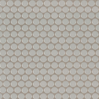 MSI Gray Glossy Penny Round Porcelain Mosaic Wall and Floor Tile 12.2"x11.3"