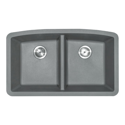 MSI grey quartz doublebowl sink SIN QTZ DBLBWL 5050 3219 GRY top view