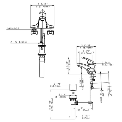 MSI 1Handle Bathroom Faucet - 406 Chrome