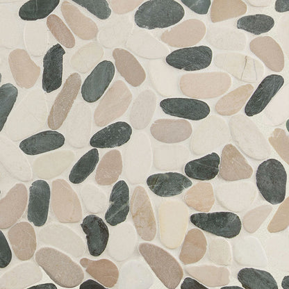 MSI Metropolitan Pebbles Honed Marble Backsplash Mosaic Tile 11.81"x11.81" - Rio Lago Collection