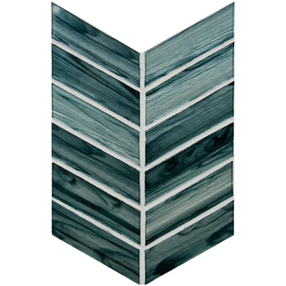 MSI Midnight Blue Ombre Chevron Glass Mosaic Tile 10.24"x11.34"