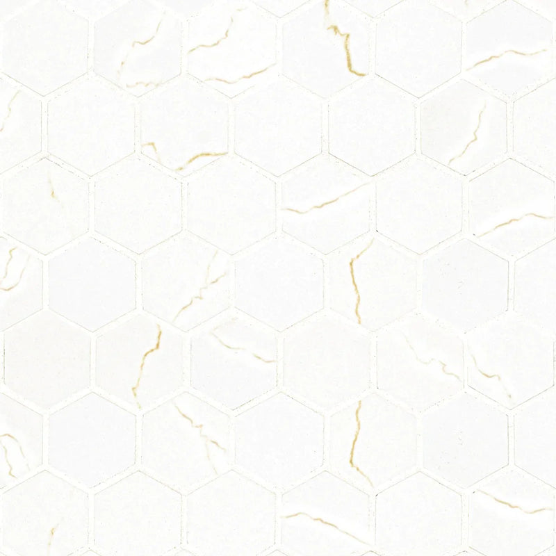 MSI Miraggio Gold Hexagon Matte Mosaic Porcelain Wall and Floor Tile 2"x2" - Praia Collection