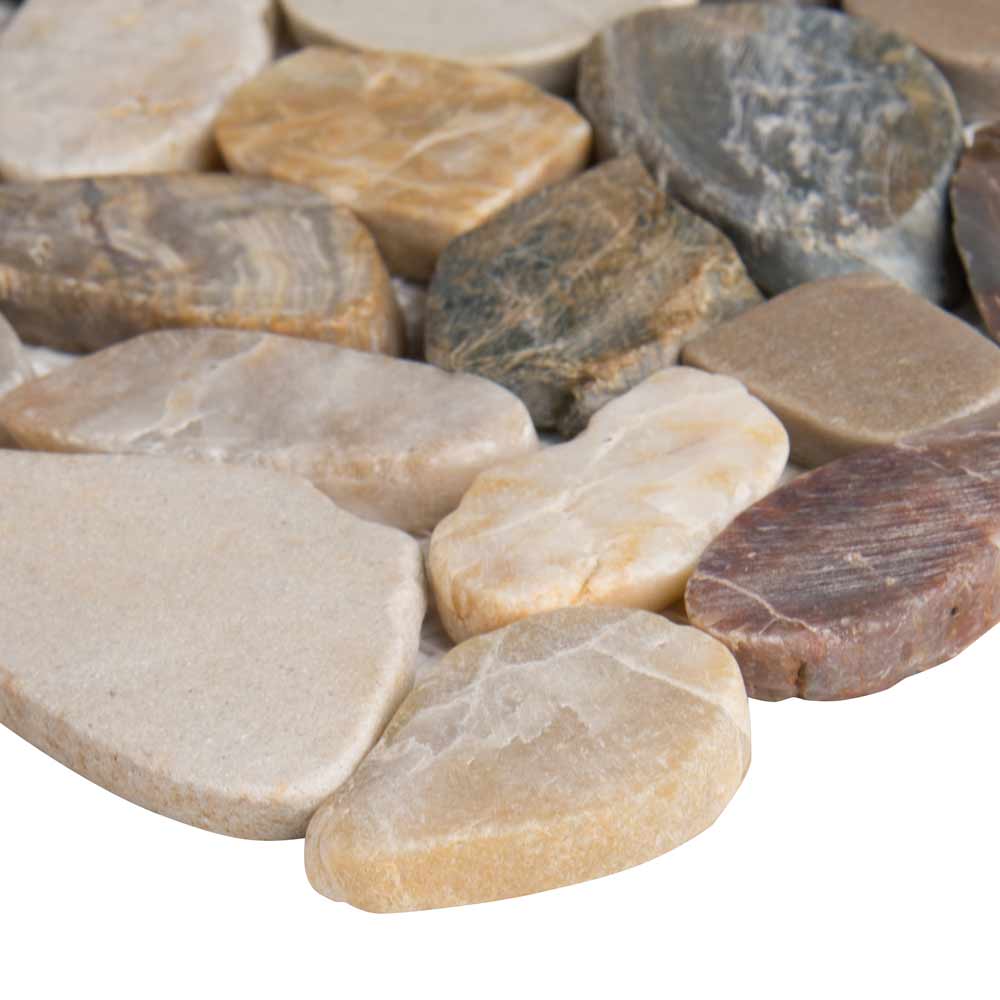 MSI River Pebbles Tumbled Quartzite Backsplash Mosaic Tile 12"x12.2" - Rio Lago Collection