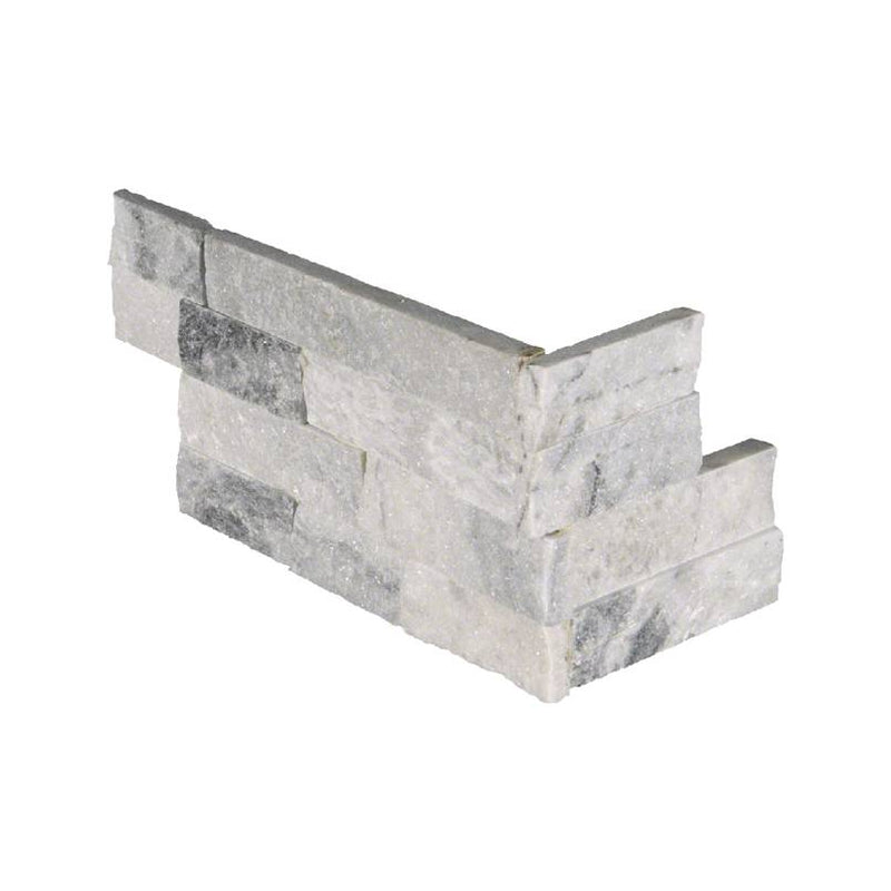 MSI rockmount alaska gray splitface marble ledger corner 6x18 LPNLMALAGRY618COR