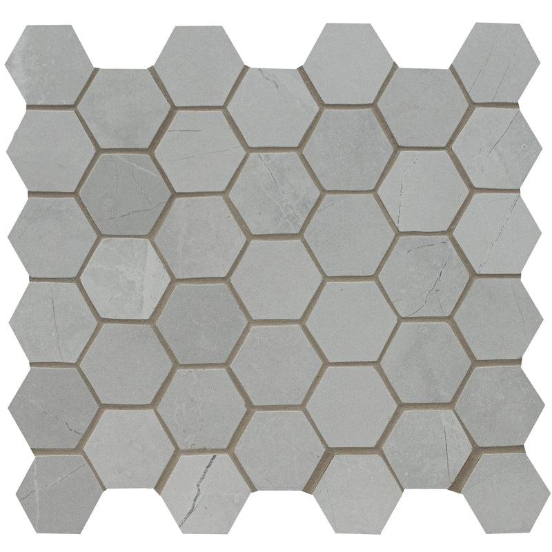MSI Sande Ivory Hexagon Matte Mosaic Porcelain Wall and Floor Tile 2"x2"
