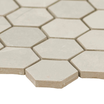 MSI Sande Ivory Hexagon Matte Mosaic Porcelain Wall and Floor Tile 2"x2"