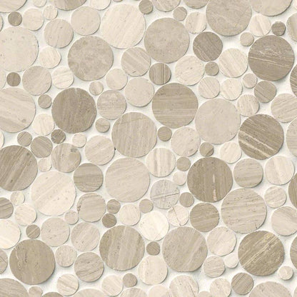 MSI Serenity Stone Pebbles Polished Marble Backsplash Mosaic Tile 12"x12" - Rio Lago Collection