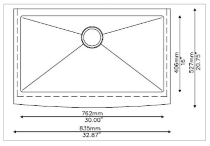 MSI singlebowl hand crafted stainless steel farmhouse sink SIN 16 SINBWL WEL 3321FSAF draw