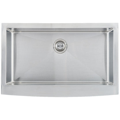 MSI singlebowl hand crafted stainless steel farmhouse sink SIN 16 SINBWL WEL 3321FSAF top view