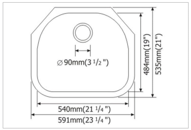 MSI singlebowl stainless steel sink SIN 18 SINBWL 2321 draw