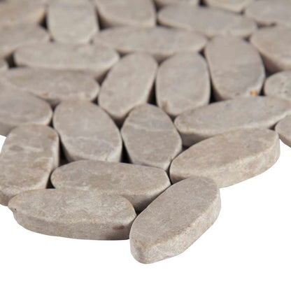 MSI Sliced Ash Pebbles Tumbled Marble Mosaic Tile 11.81"x11.81" - Rio Lago Collection