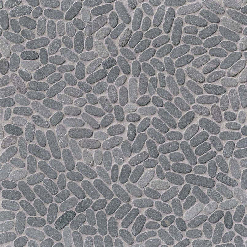 MSI Sliced Coal Pebbles Tumbled Marble Mosaic Tile 12"x12" - Rio Lago Collection