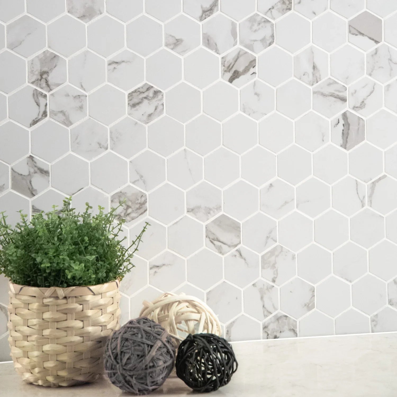 MSI Statuario Hexagon Mosaic Porcelain Wall and Floor Tile 2