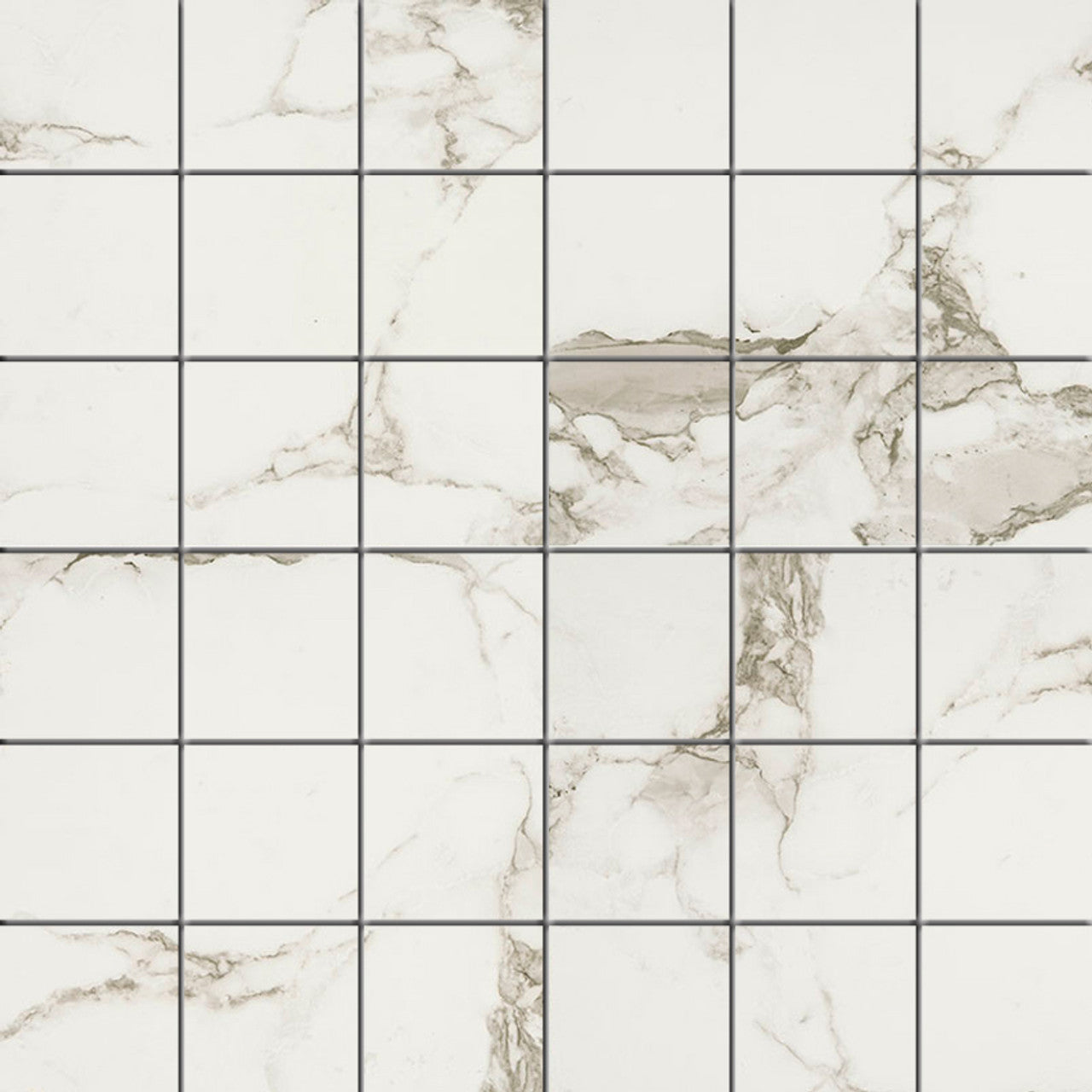 MSI Statuario Porcelain Mosaic Wall and Floor Tile 2"x2" - Pietra Collection