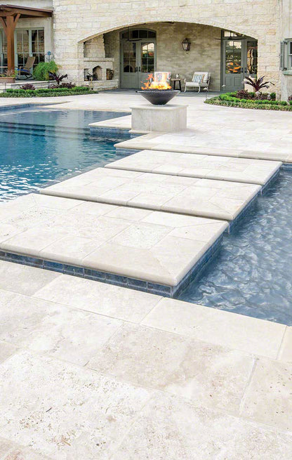 MSI Tuscany Beige Brushed Travertine Pool Coping 16"x24"x2"
