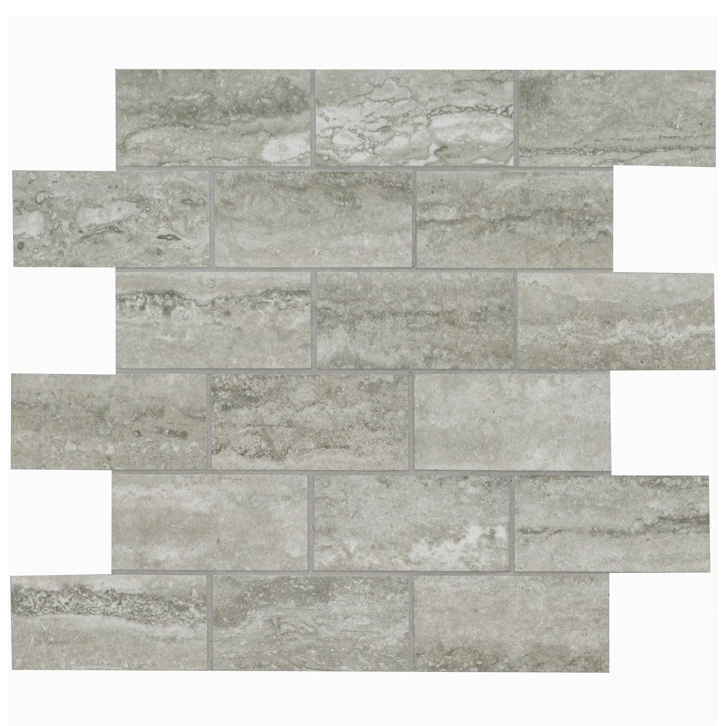 MSI Veneto Grey Polished Porcelain Mosaic Wall and Floor Tile 2"x4"