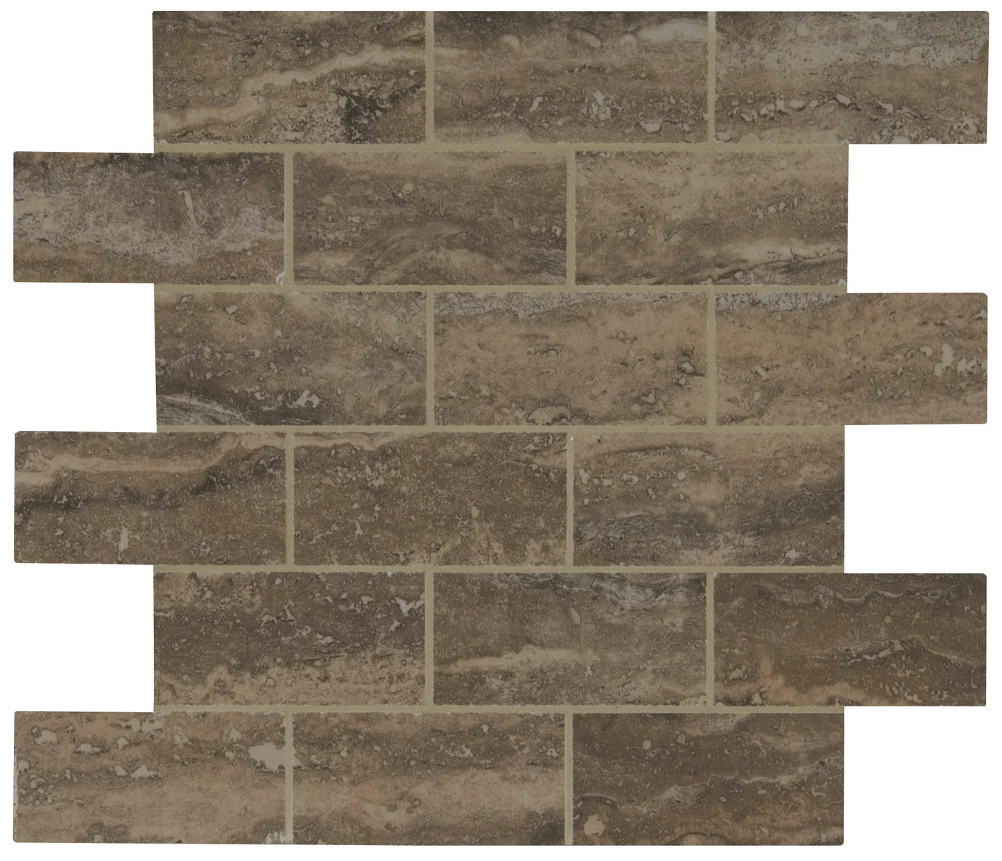 MSI Veneto Noce Polished Porcelain Mosaic Wall and Floor Tile 2"x4"