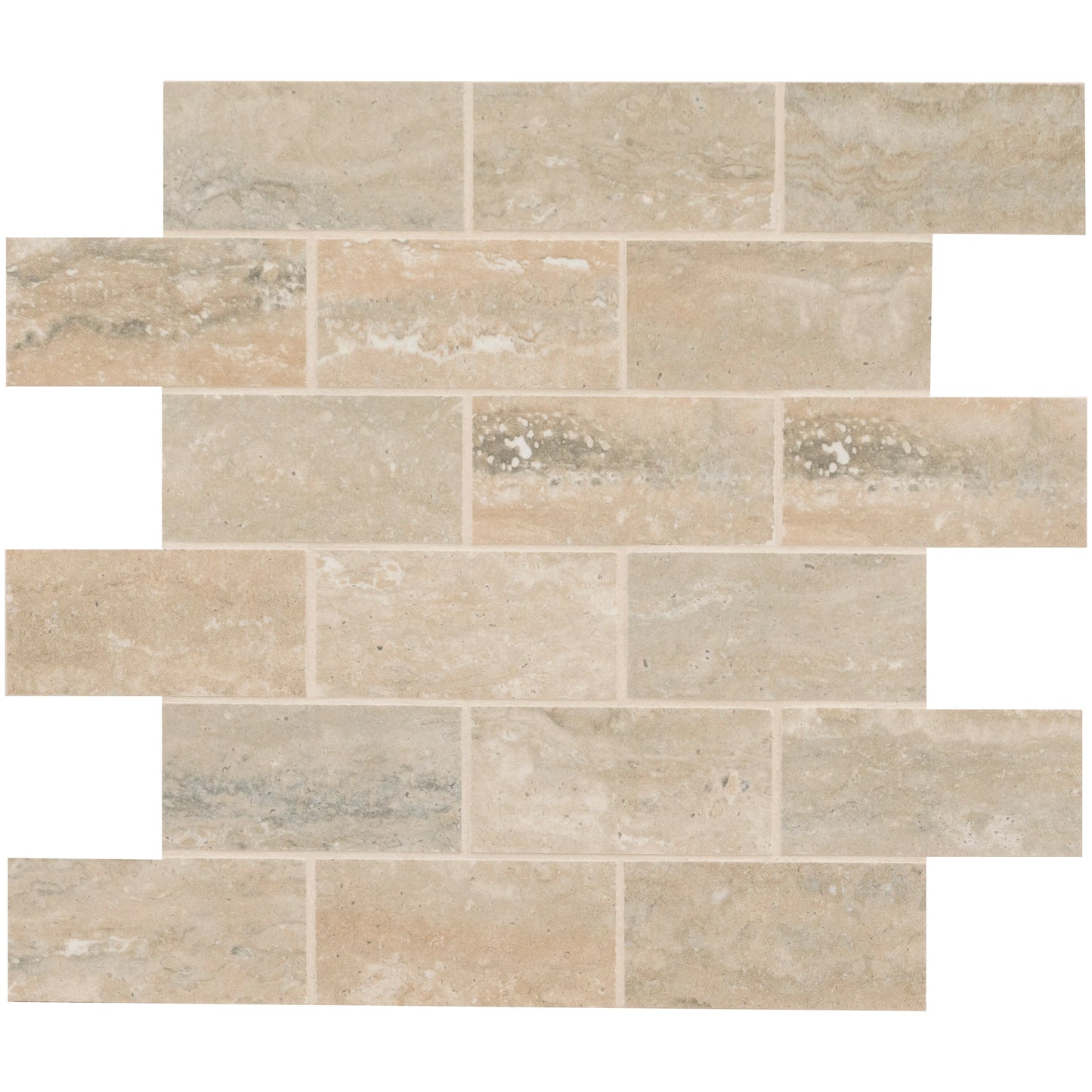 MSI Veneto Sand Polished Porcelain Mosaic Wall and Floor Tile 2"x4"