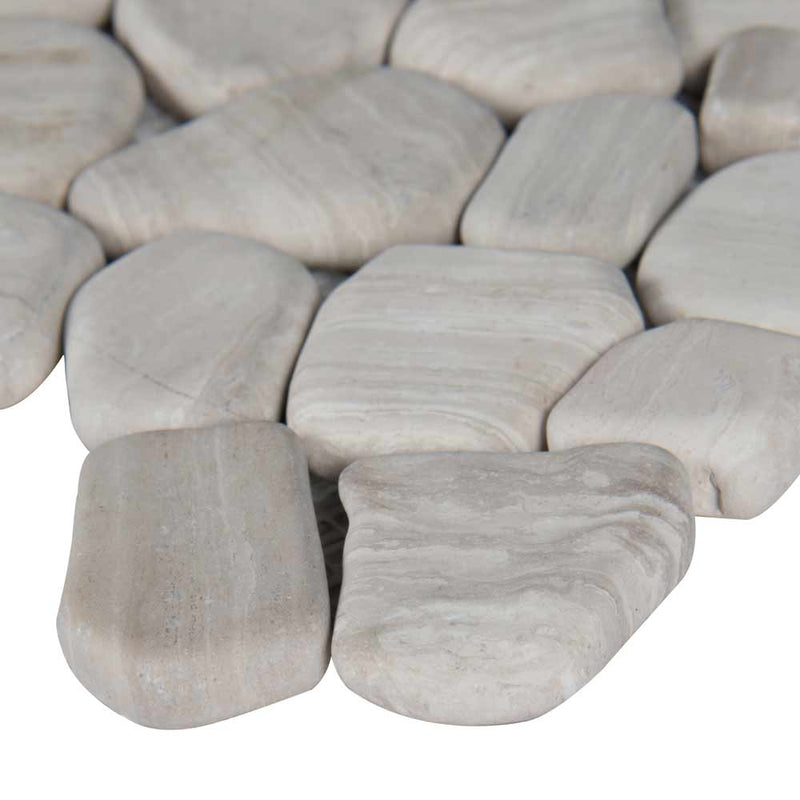MSI White Oak Pebbles Tumbled Marble Mosaic Tile 11.42"x11.42" - Rio Lago Collection